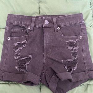 American Eagle Ripped Black Shorts